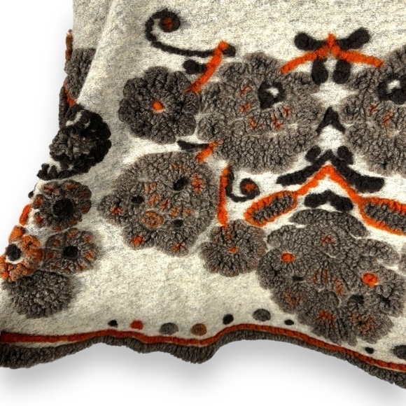 4 for $40 SALE! Indigo Thread Co. Embroidered Boiled Wool Vest, Tan Floral, OSFM - Picture 10 of 15